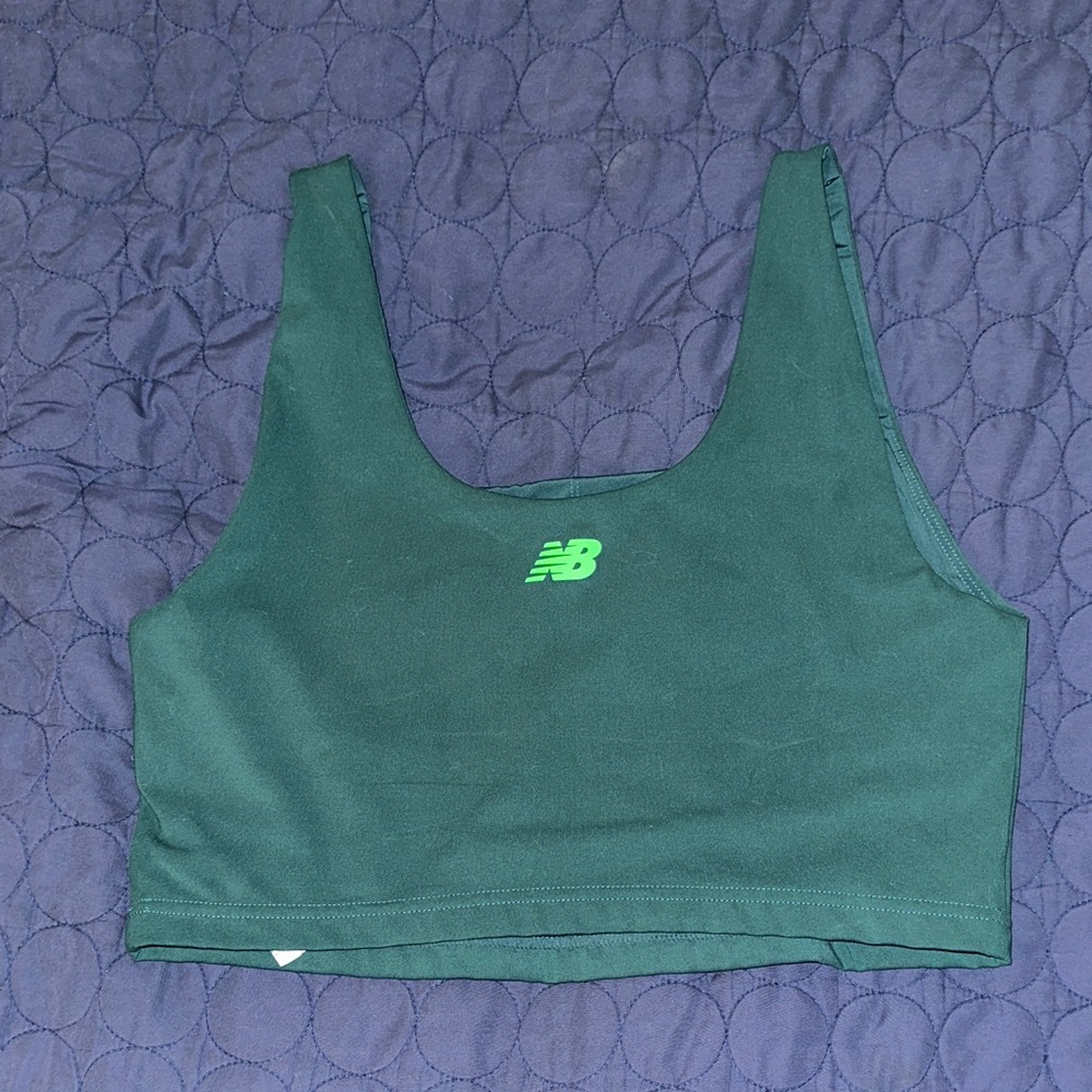 Cute New Balance Dark Green Sports Bra Large